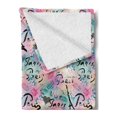 thumbnail image 2 of Paris Soft Flannel Fleece Blanket, Complex French Elements on Floral Rose Checkered Hearts Romance Love Theme, Cozy Plush for Indoor and Outdoor Use, 50" x 60", Pale Green Sea Green, by Ambesonne, 2 of 5