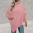 thumbnail image 2 of Herrnalise Women's Cable Cropped Sweater Long Sleeve Crewneck Pullover Knit Jumper Top Pink,L, 2 of 5