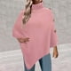 thumbnail image 1 of Suéter de cuello alto de moda de otoño para mujer, suéter de cuello alto con botones irregulares de manga larga, suéter informal, blusa, suéter para mujer, 1 of 5