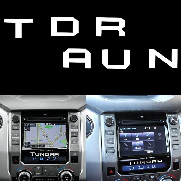 Xotic Tech Dashboard Radio Letter Insert Overlay Vinyl Decal Sticker for Toyota Tundra 2014-2019, White