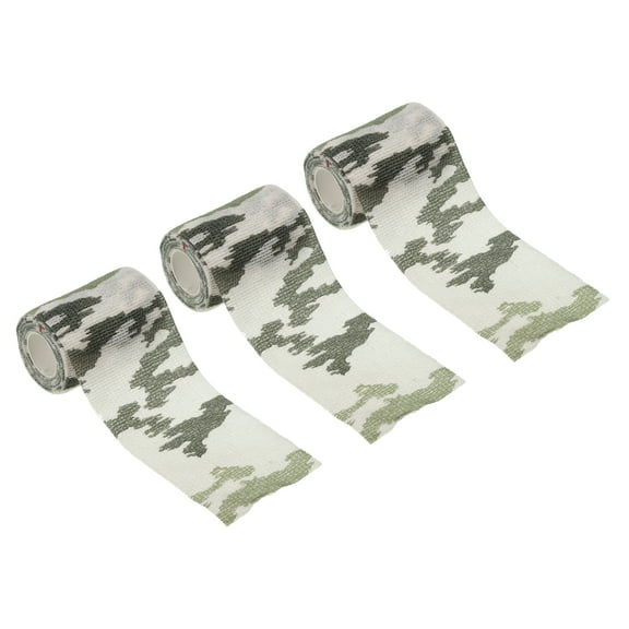 Camouflage Tape 3" x 5 Yards, 3 Pack Self Adhesive Camo Tape Wrap, Snow Land
