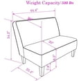 thumbnail image 2 of Andeworld Linen Loveseat Sofa Couch Upholstered Small Loveseat for Bedroom Armless Living Room Chairs Cushioned 2-Seater Settee loveseat (Blue), 2 of 7