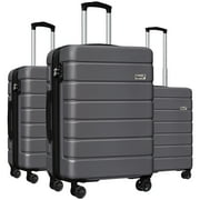Keytang Lightweight Hardside Expandable Spinner Wheels Luggage Suitcase W/TSA Lock 3-Piece SetGrey