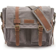Sweetbriar Classic Laptop Messenger Bag, Gray - Canvas Pack Designed to Protect Laptops up to 13 Inches