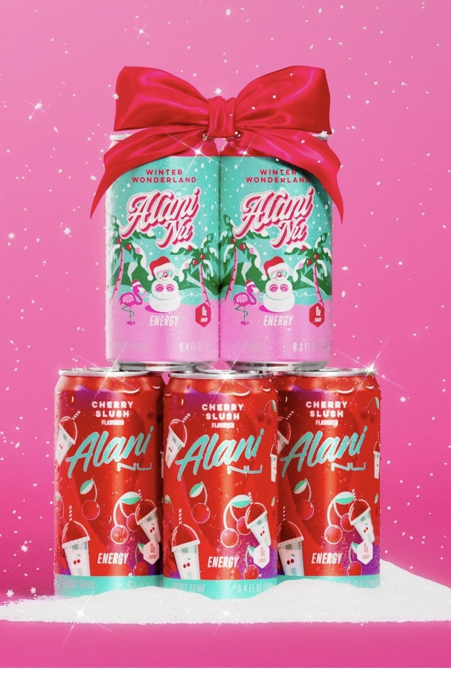 Alani Nu Sugar Free Energy Drink Mini, Variety Pack, Winter Wonderland, Cherry Slush, 8.4 fl oz, 12 Pack, Cans, 100mg Caffeine