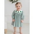 thumbnail image 5 of RUINIXCW Kids Toddler Baby Girl Christmas Dress Little Girls Xmas Clothes Party Holiday Dress Tree Embroidery Doll Collar Long Sleeve Plaid Dress, 5 of 10