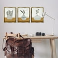thumbnail image 3 of Stupell Industries Contemporary Plant Vases Botanical & Floral Painting Gold Floater Framed Canvas Art Print Wall Art, 17 x 21, Set of 3, 3 of 10