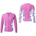 thumbnail image 5 of iiniim Kids Girls UPF 50+ Zip Up Rashguard Shirt UV Protection Long Sleeve Swim Top 6-16 Pink 16, 5 of 7