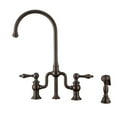 thumbnail image 5 of Whitehaus Twisthaus Plus Bridge Faucet with Gooseneck Swivel Spout, Lever Handles and Solid Brass Side Spray, 5 of 5