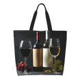 thumbnail image 1 of Fotbe Two Bottles Of Red And White Wine Bolsa Tote Estética de Lona con Estampado para Mujer - Bolsa Reutilizable de Hombro Casual para Vacaciones, Compras, Trabajo y Gimnasio, 1 of 8