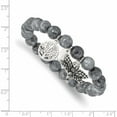 thumbnail image 3 of Stainless Steel Antiqued & Polished Dragonfly Grey Dyed Jade Bracelet Made In China -Jewelry By Sweet Pea, 3 of 6