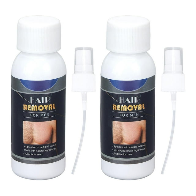 Lot de 2 sprays dépilatoires pour hommes, 30 ml, extrait de plantes, inhibiteur de poils indolore pour jambes, bras et aisselles