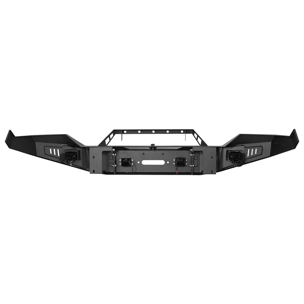 Hooke Road Full Width Front Bumper Fit 2013-2018 Dodge Ram 1500 with Winch Plate & 4x 18W LED Lights