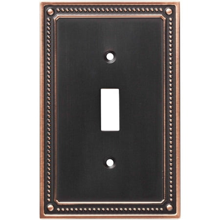 Mizuno Classic Switch Franklin Brass Classic Beaded Single Switch Wall Plate in Bronze with Copper Highlights ()
