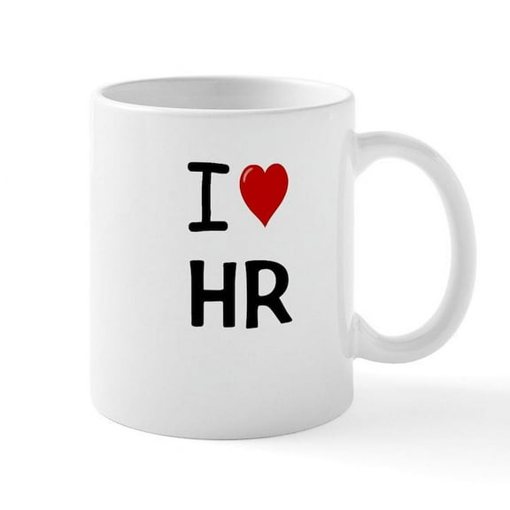 CafePress - I Love HR Human Resources Mug - 11 oz Ceramic Mug - Novelty Coffee Tea Cup