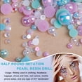 thumbnail image 3 of Half Pearls for Crafts Flatback Pearls Beads Set for DIY Nail Face Art Craft Decoration, Mixed Sizes 3-10mm - Style:Style 2;, 3 of 5