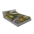 thumbnail image 2 of Ambesonne Floral Fitted Sheet & Pillow Sham Set, Path Between Bluebells, Full, Green Purple Brown, 2 of 2