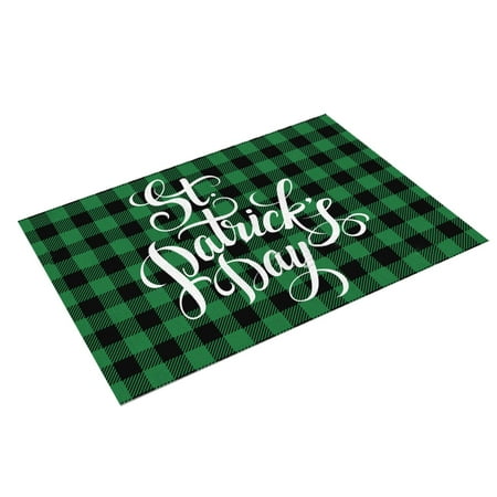 

St Patricks Day St. Patricks s Day Placemat Irish Plaid English Decorative Table Runner Insulated Tablecloth Camping Table Setting for 4