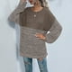 thumbnail image 5 of Tops básicos para mujer,Camisa de punto patchwork para mujer, top informal de manga larga, mezcla de poliéster, corte holgado, cuello redondo, para usar en casa, sopatenor, 5 of 9