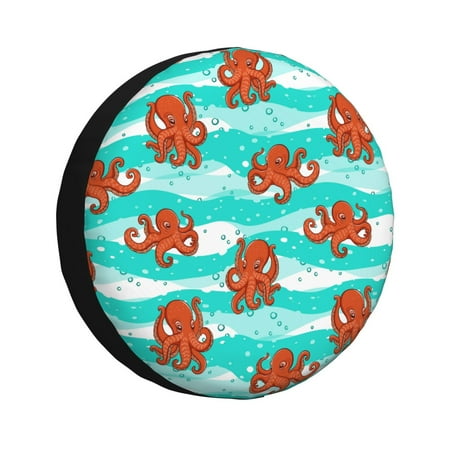 Spare Tire Cover Octopuses Wheel Cover Tire Covers for Trailers Car Truck Camper Universal Tire Covering Fits Diameter 14 inch