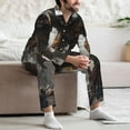 thumbnail image 7 of Hirioo Ruins Tiger Warrior for Men's Pajama Sets 2 Piece Pjs Men's Long-Sleeved Pajama Set Button Down Sleepwear,S-XXL-X-Large, 7 of 7