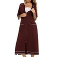 thumbnail image 4 of FRSASU Pajamas for Women omen'S Zip-Up Pajamas Loungewear Wine 12(XXL), 4 of 6