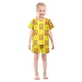 thumbnail image 3 of Bear Tile Yellow Pattern Summer Pajama Set Soft Cotton Short Sleeve Sleepwear 2PCS Pajama Sets Breathable Lounge Set Size 6Y, 3 of 7