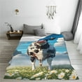 thumbnail image 5 of Rateoe Cute Daisy Cow A Print Fuzzy Fleece Throw Blanket Extra Large,Super Soft,Fluffy and Warm Blankets for Couch,Bed,All Season Use (60"x50"), 5 of 8