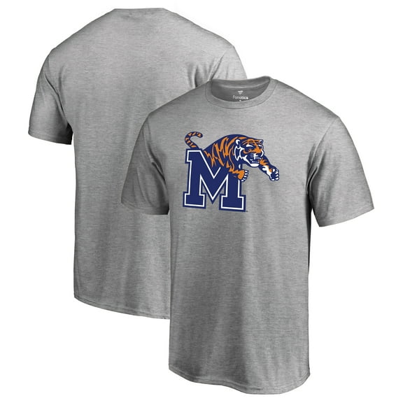 Men's Ash Memphis Tigers Primary Logo T-Shirt
