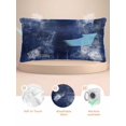 thumbnail image 2 of Navy Blue Pillow Cases Cal King Size, Smooth Satin Pillowcase for Hair and Skin, Retro Oil Painting Modern Abstract Art Aesthetics Decorative Cooling Bed Pillow Covers with Zipper, 20x40 Inches, 2 of 5