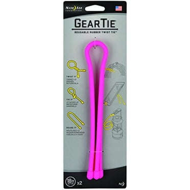 Nite Ize 35 Gear Tie44; Neon Pink - 18 in. - 2 Pack