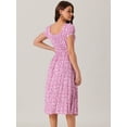 thumbnail image 4 of DARING DIVA Crew Neck Short Sleeve Midi Floral Blouse XL Pink, 4 of 5