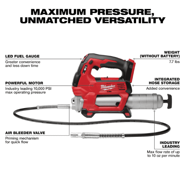 Milwaukee Electric Tool MWK2967-22GG M18 FUEL 1/2" Impact Wrench & Grease Gun Combo Kit