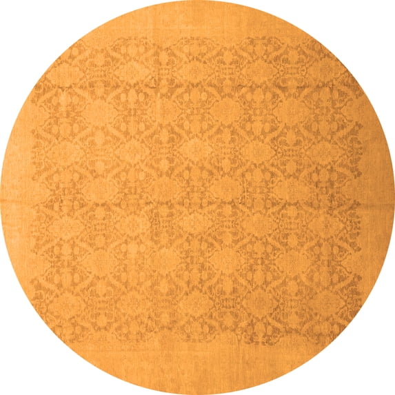 Ahgly Company Indoor Round Oriental Orange Traditional Area Rugs, 3' Round