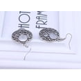 thumbnail image 5 of Round Boho Scroll Silver Patina Hook Earrings For Woman, 5 of 5