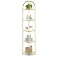 thumbnail image 1 of VASAGLE 5-Tier Corner Shelf Stand, Corner Bookshelf, Bathroom Organizer, Plant Stand, Tempered Glass, 1 of 5