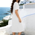 thumbnail image 7 of Bovxnpu Independence Day Womens Nightgowns Sleepshirts Nightshirts Pajama Dress Midi Dress Plus Size Print Crew Neck Sleepwear, 7 of 7