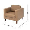 thumbnail image 5 of Flash Furniture 3 Piece Cognac LeatherSoft Sofa and 2 Chair Set, 8 AC Outlets/4 USB/4 USB-C Ports, Solid Wood Walnut Legs with Adjustable Glides, 5 of 13