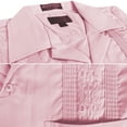 thumbnail image 2 of Men's Guayabera Cuban Beach Wedding Casual Short Sleeve Dress Shirt (Pink, L), 2 of 4