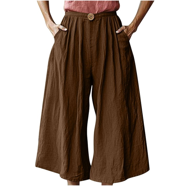 FNFYFH Clearance Ladies Plus Size Casual Long Linen