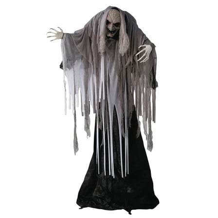 5 Ft. 5" Animated Standing Wrinkled Reaper with Hair Halloween Decoration