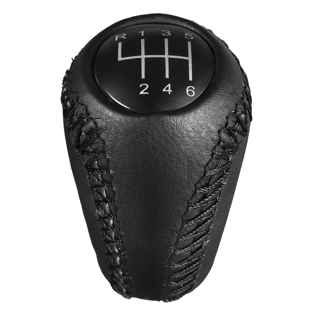 Car Gear Shift Knob 5/6 Speed Manual Shifter Lever Black PU Leather Accessories 