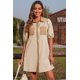 thumbnail image 4 of Vestido AlvaQ Summer para mujer, a rayas, con estampado fluido, color caqui, 4 of 5
