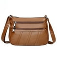 thumbnail image 1 of Bolso Bandolera Liso Con Múltiples Bolsillos para Mujer Hombro PU 3 Uds. (marrón), 1 of 7