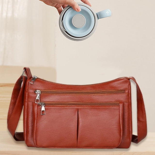 Bolso de hombro para mujer Salvador bolso cruzado con correa ajustable para el hombro Marron oscuro