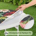 thumbnail image 5 of Pioneer Flower Floral Print Pattern Round Fitted Tablecloth with Elastic Edge,Dining Table Cover Waterproof,Outdoor Round Tablecloth for Camping,Dining,Indoor and Outdoor, 5 of 7