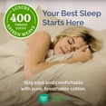 thumbnail image 3 of CGK Linens 3-Piece 400 Thread Count Cotton Sheet Set - Twin XL Size 100% Cotton Sateen Bed Sheets Fits 18"-24" Mattresses, Cream, 3 of 6