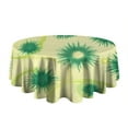 thumbnail image 5 of Green Yellow Dandelion Pattern Round Tablecloth 60"x60",Wrinkle Wipeable Table Cloth for Kitchen Dining Room Picnic Patio Party, 5 of 6