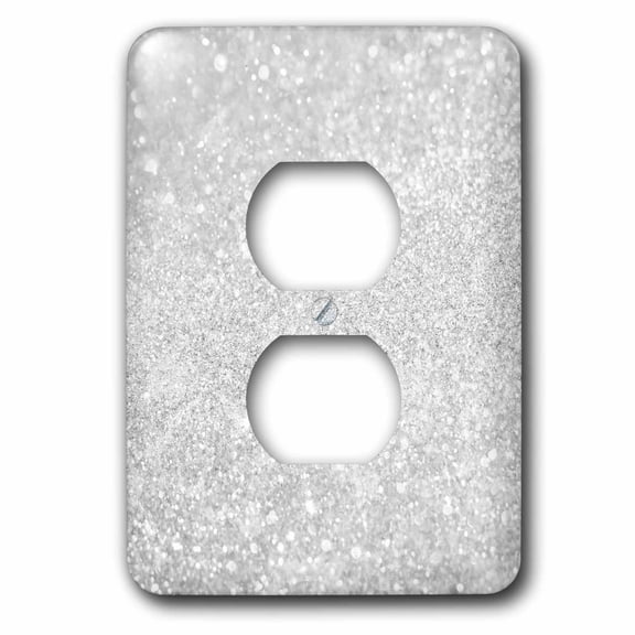 3dRose, Image of Silver Sparkly Style in Luxury, 2 plug outlet cover