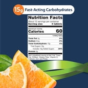 TRUEplus Glucose Tablets, Chewable, Orange Flavor, 50 Ct, 4 Bottles